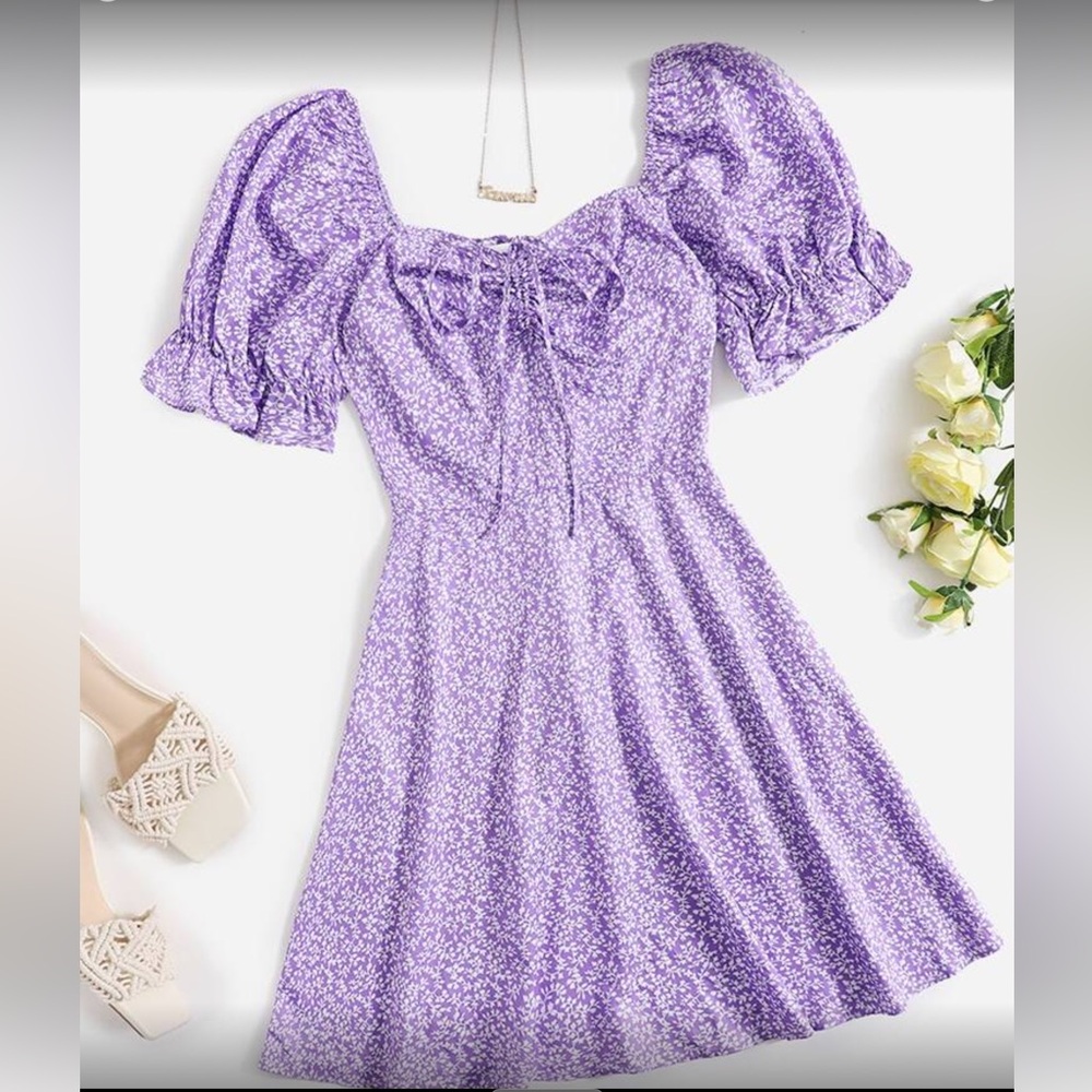 Lilac Purple Floral Dress